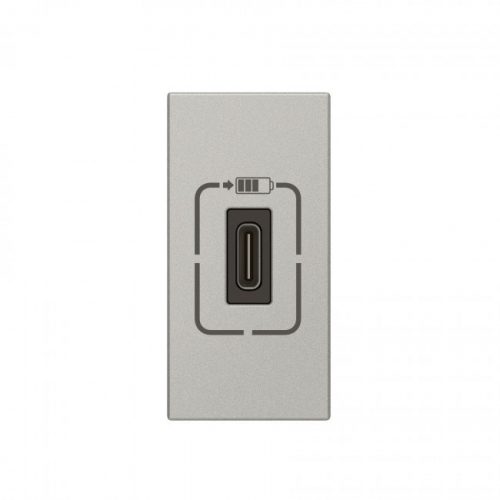 Legrand 079389, Program Mosaic USB-C - 230 V - 5 V, 1 Modulos, Alumínium