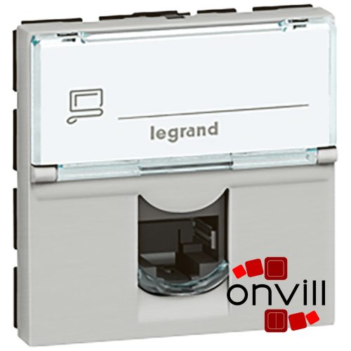 Legrand 079454, Program Mosaic LCS2 Rj45 Aljzat Cat.5e UTP, 2 Modul, Alumínium