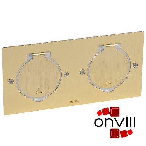 Legrand 089712, Mini Téglalap Alakú Padlódoboz, 4 (2X2) Modulos, Csiszolt Aranyszínű