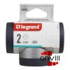 Legrand 694524, Kettős 2P+F Elosztódugó, USB-A + USB-C, Alumínium/Fekete