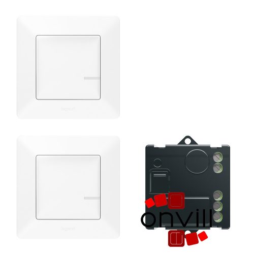 Legrand 752150, Valena Life Netatmo Párosított Szett Alternatív Kapcsolás Mikromodul Segítségével - 2 Vezeték Nélküli Kapcsoló + Mikromodul, Fehér