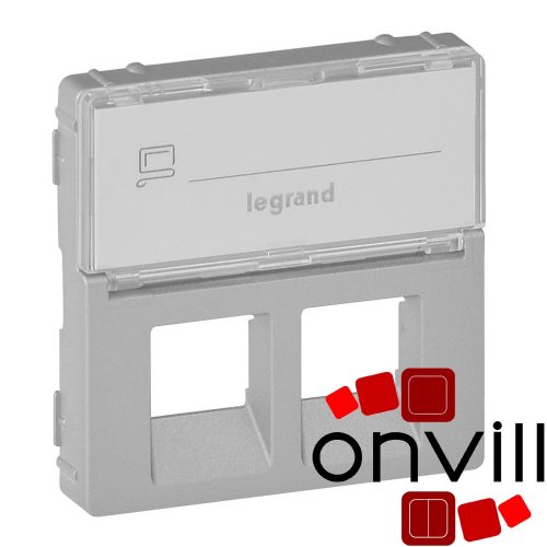 Legrand 755482, Valena Life 2XRJ45 Csatlakozóaljzat Burkolat, Címketartóval, Alumínium