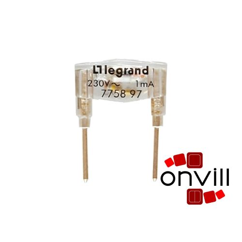 Legrand 775897, 230V 0,5mA Zöld Glimmlámpa