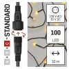 EMOS D1AW03, Standard LED sorolható karácsonyi füzér, 10 m, kültéri és beltéri, meleg fehér