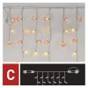 EMOS D1CD01, Standard LED sorolható füzér, pulzáló – jégcsapok, 2,5 m, kültéri, piros/vintage