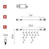 EMOS D1CW02, CNT Kezdő készlet – jégcsapok 2,5m 100LED IP44 12W, meleg fehér, időz.