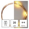 EMOS D3AW07, LED karácsonyi nano fényfüzér, 1,9 m, 2x AA, beltéri, meleg fehér, időzítő