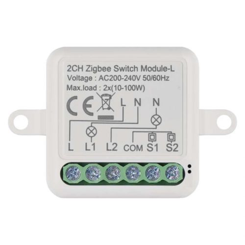 EMOS H5104, GoSmart kapcsolómodul IP-2104SZ, ZigBee, 2 csatornás (nem igényel N vezetéket)