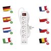 EMOS P1523RU, Hosszabbító 3 m / 5 aljzat / kapcsolós / fehér / PVC / USB / 1,5 mm2