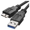 EMOS SB7801, Adat- és töltő csatlakozó kábel USB-A 3.0 / micro USB-B 3.0, 1 m, fekete