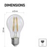 EMOS Z74270D, LED izzó Filament A60 / E27 / 8,5 W (75 W) / 1 055 lm / meleg fehér / dimmelhető