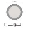 EMOS ZD1233, LED süllyesztett lámpatest NEXXO, kerek, ezüst, 12W, CCT