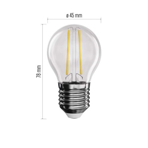 EMOS ZF1101, LED izzó Filament Mini Globe / E27 / 1,8 W (25 W) / 250 lm / természetes fehér