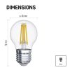 EMOS ZF1140, LED izzó Filament Mini Globe / E27 / 6 W (60 W) / 810 lm / meleg fehér