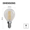 EMOS ZF1220, LED izzó Filament Mini Globe / E14 / 3,4 W (40 W) / 470 lm / meleg fehér