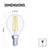 EMOS ZF1240, LED izzó Filament Mini Globe / E14 / 6 W (60 W) / 810 lm / meleg fehér