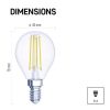 EMOS ZF1241, LED izzó Filament Mini Globe / E14 / 6 W (60 W) / 810 lm / természetes fehér