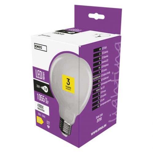 EMOS ZF2151, LED izzó Filament gömb / E27 / 7,8 W (75 W) / 1 055 lm / természetes fehér