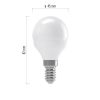 EMOS ZL3904, LED izzó Basic Mini Globe / E14 / 6 W (42 W) / 510 lm / meleg fehér