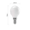 EMOS ZL3912, LED izzó Basic Mini Globe / E14 / 8,3 W (66 W) / 900 lm / természetes fehér