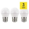 EMOS ZQ1120.3, LED izzó Classic Mini Globe / E27 / 5 W (40 W) / 470 lm / meleg fehér 3db