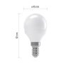 EMOS ZQ1211, LED izzó Classic Mini Globe / E14 / 4,1 W (32 W) / 350 lm / természetes fehér