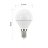 EMOS ZQ1221, LED izzó Classic Mini Globe / E14 / 5 W (40 W) / 470 lm / természetes fehér