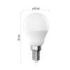 EMOS ZQ1D11, LED izzó Classic Mini Globe / E14 / 2,5 W (32 W) / 350 lm / Meleg fehér