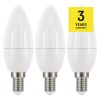 EMOS ZQ3220.3, LED izzó Classic gyertya / E14 / 5 W (40 W) / 470 lm / meleg fehér 3db